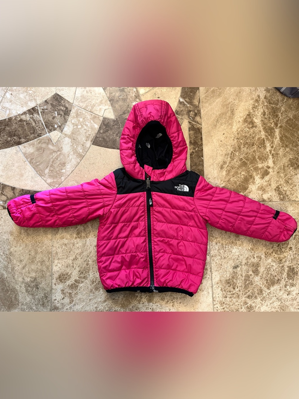 Reversible Perrito North Face Hooded Puffer Jacket 18-24 months